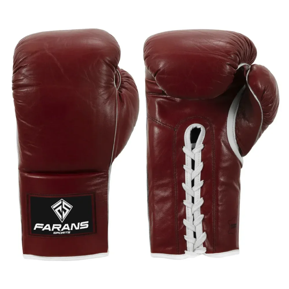 Boxing Old School Leather Lace-Up Sparring Gloves