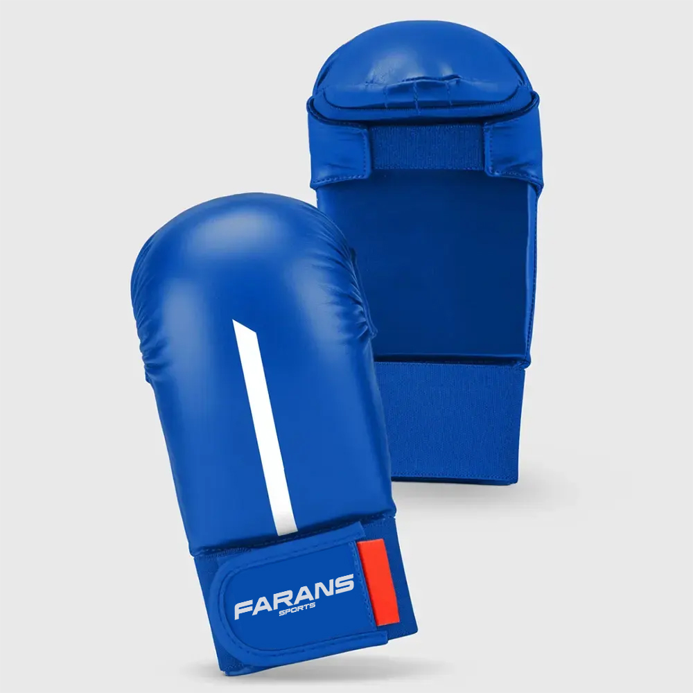 Blue/White Farans Red Label Karate Mitt Without Thumb